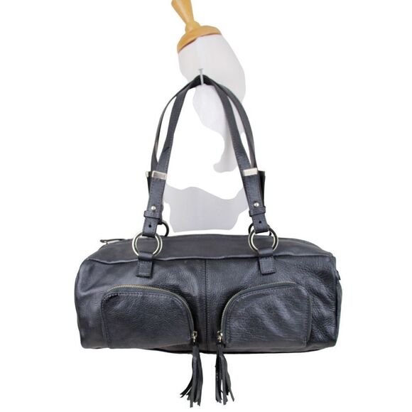 TIFFANY & FRED PARIS SOFT METALLIC GENUINE LEATHER SHOULDER BAG HANDBAG PURSE - Picture 3 of 12